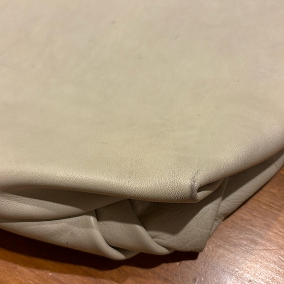 MARNI HOBO TOTE BAG SIDE CINCH SAND & BLACK LEATHER ZIP CLOSURE BOHO ITALY LUX🖤 - Picture 4 of 17